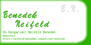 benedek neifeld business card